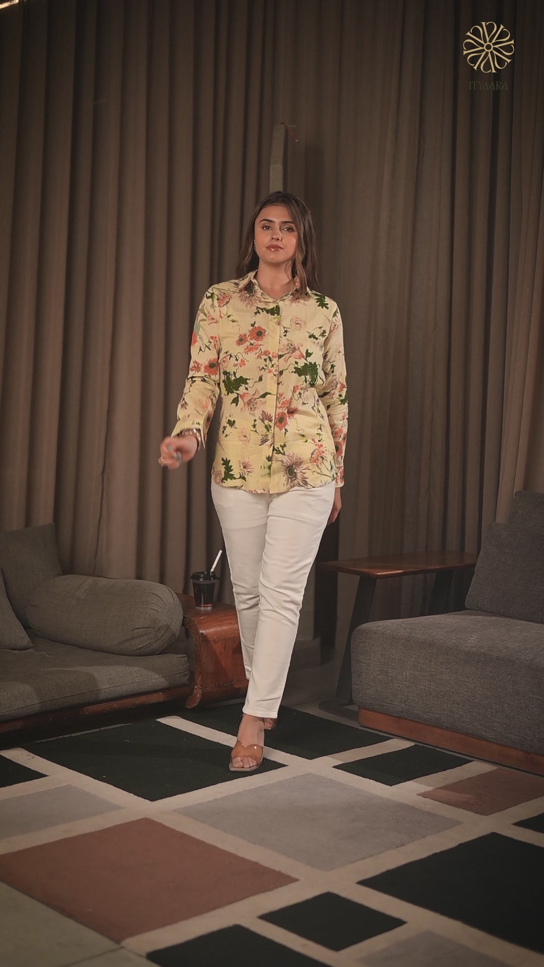 NIA - Yellow Floral Printed Shirt